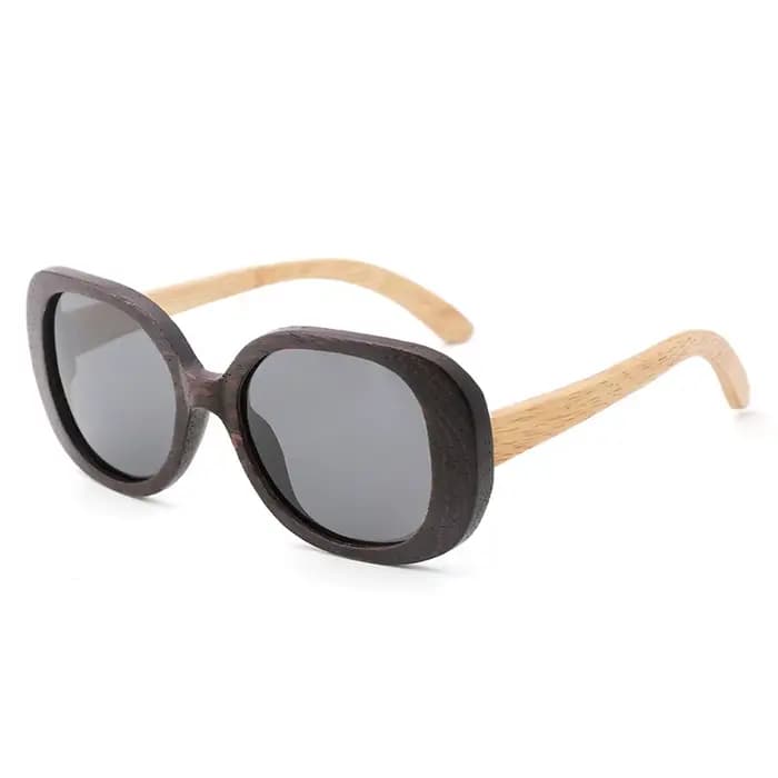 Lunettes de soleil en bois Bahua polarisées UV400 pour femmes et hommes
