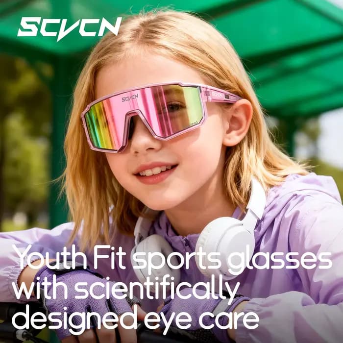 SCVCN enfants lunettes de sport UV400 lunettes de soleil photochromiques en plein air garçons filles enfants skateboard vélo baseball Golf accessoires