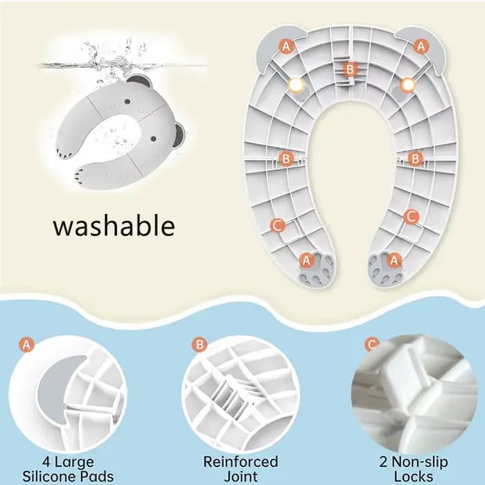Siège de toilette de voyage pliable Portable pour enfants, avec coussin en Silicone antidérapant, siège d'entraînement pour les tout-petits, garçons et filles