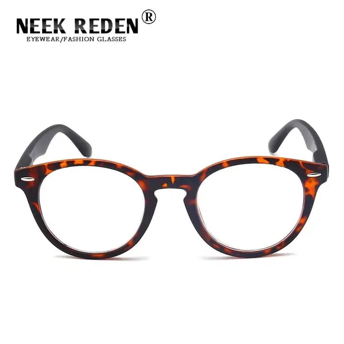 Lunettes de lecture rondes léopard bleu pour femmes et hommes