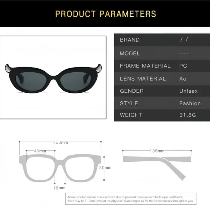 Lunettes de soleil personnalisées en corne du diable