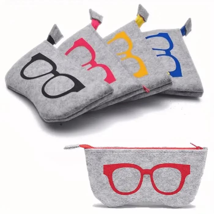 1 pochette élégante en feutre pour lunettes – Étui portable et durable avec fermeture éclair