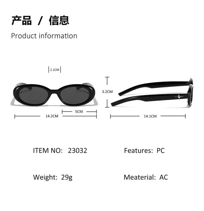 Lunettes de soleil ovales uniques pour hommes et femmes