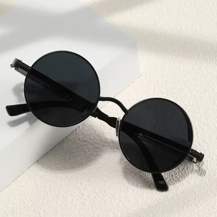 Steampunk mode hommes rétro lunettes de soleil rondes