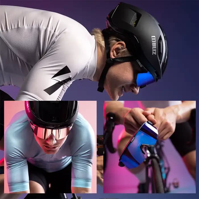 Lunettes de cyclisme B BLIZ Breeze UV400 coupe-vent pour VTT, unisexe, pour le cyclisme, le ski et la randonnée, avec 2 verres interchangeables