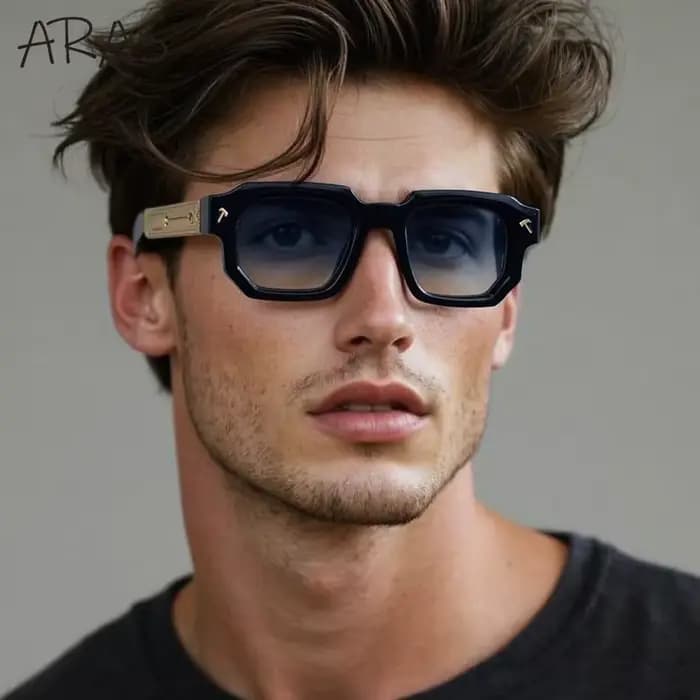 Lunettes de soleil polarisées carrées pour hommes 2026 – Marque de luxe
