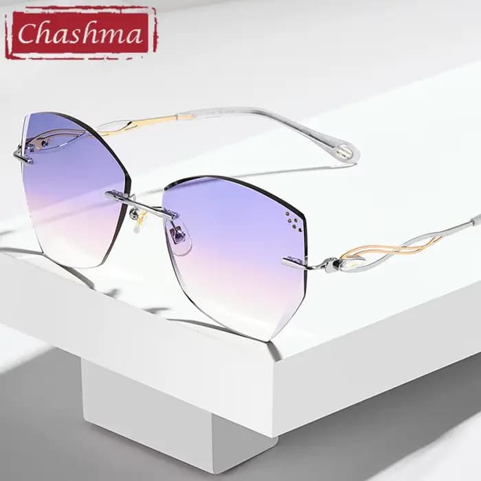 Lunettes de soleil de luxe sans bords pour femmes