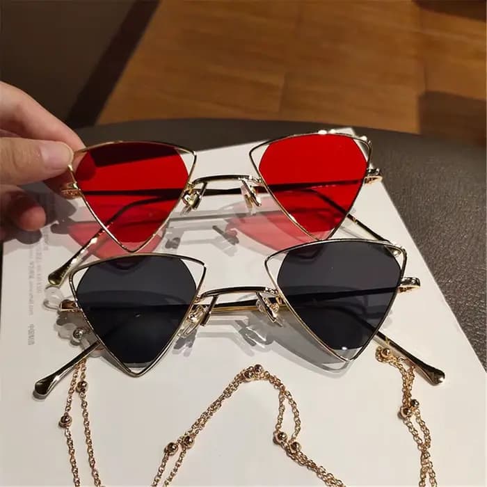 Petites lunettes de soleil triangulaires Hiphelicopter pour femmes et hommes