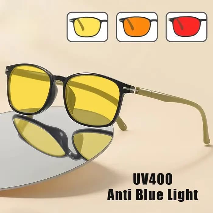 Lunettes de Vision nocturne bloquant la couleur à la mode, verres Orange ou rouge pour lunettes de protection pour jeux sur ordinateur