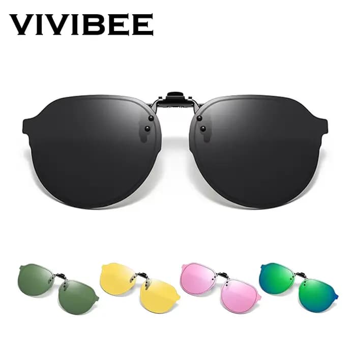 VIVIBEE Flip Up Clip sur lunettes de soleil polarisées hommes conduite femmes pêche UV400 Vision nocturne