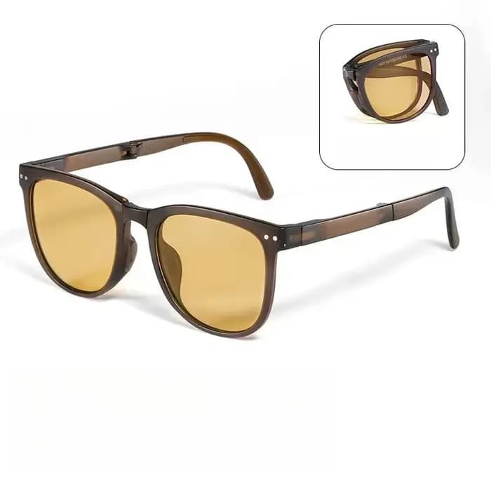 Lunettes de soleil pliables à monture carrée pour hommes et femmes
