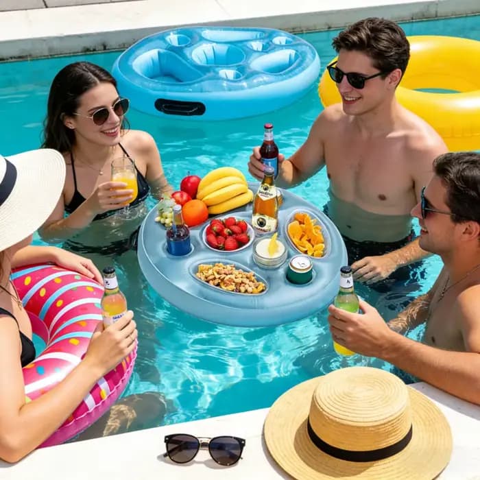 Porte-gobelet gonflable pour boisson, flotteur de piscine, barre de bière glacée, baignoire, support de fruits, récipient à vin, décor de fête, accessoire de plage