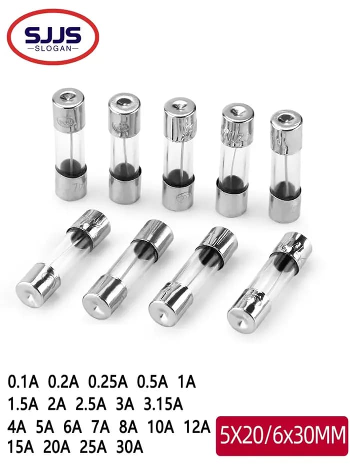 Fusible en verre Chrysler F, rupture rapide, 250V, 0,1 A, 0,25 A, 0,25 A, 0,5 A, 1A, 3A, 4A, 5A, 10A, 15A, 25A, 30A, 5x20mm, 6x30mm, 10 pièces