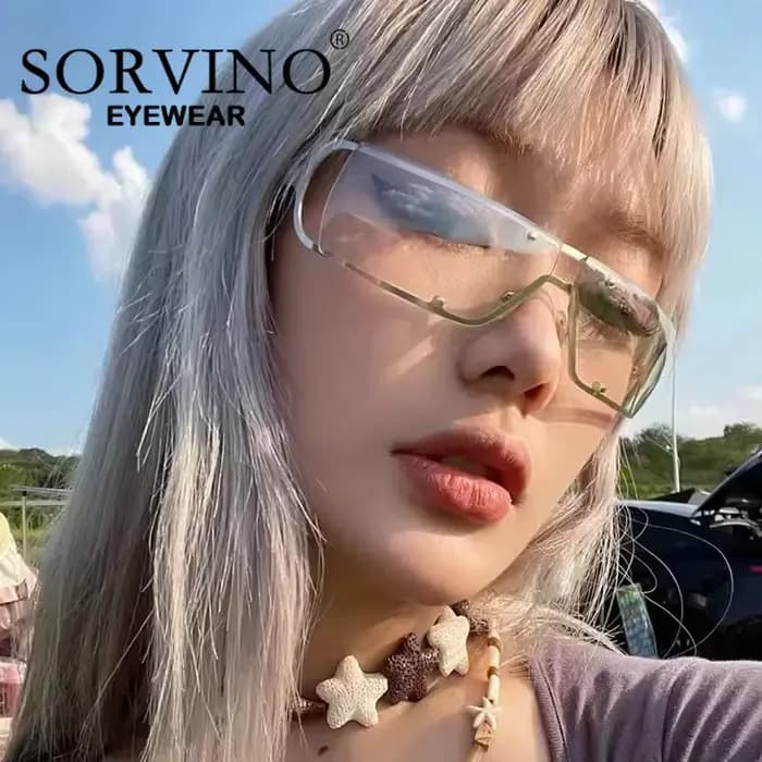 Lunettes de soleil sans monture pour hommes et femmes