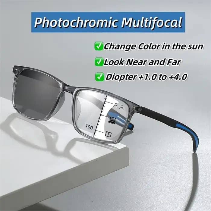 Lunettes de lecture progressives de sport Anti lumière bleue multifocale photochromique femmes rétro presbytie