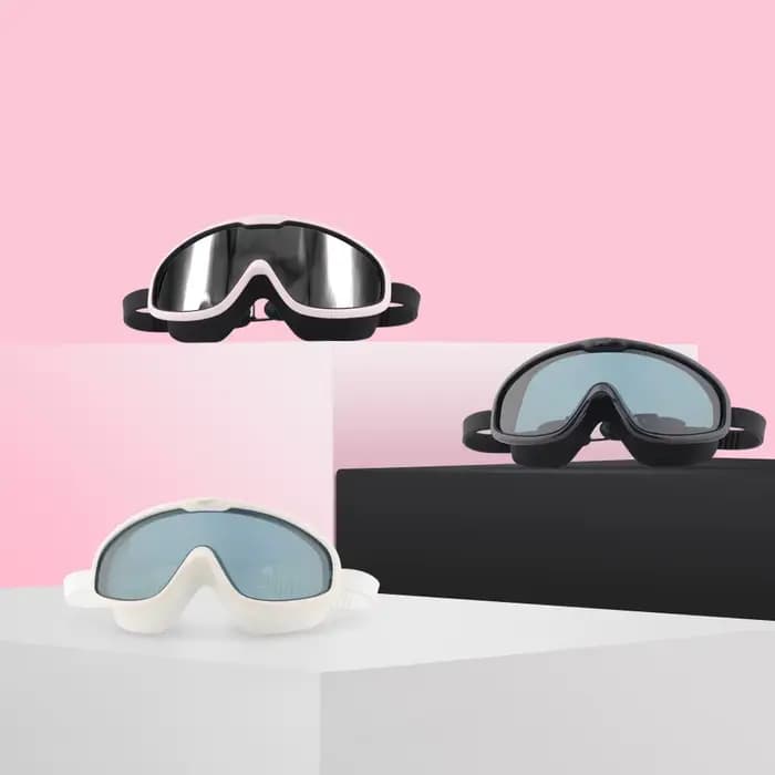 COPOZZ 2025 Lunettes de natation antibuée Lentille de forme entière Protection UV avec grand cadre en silicone