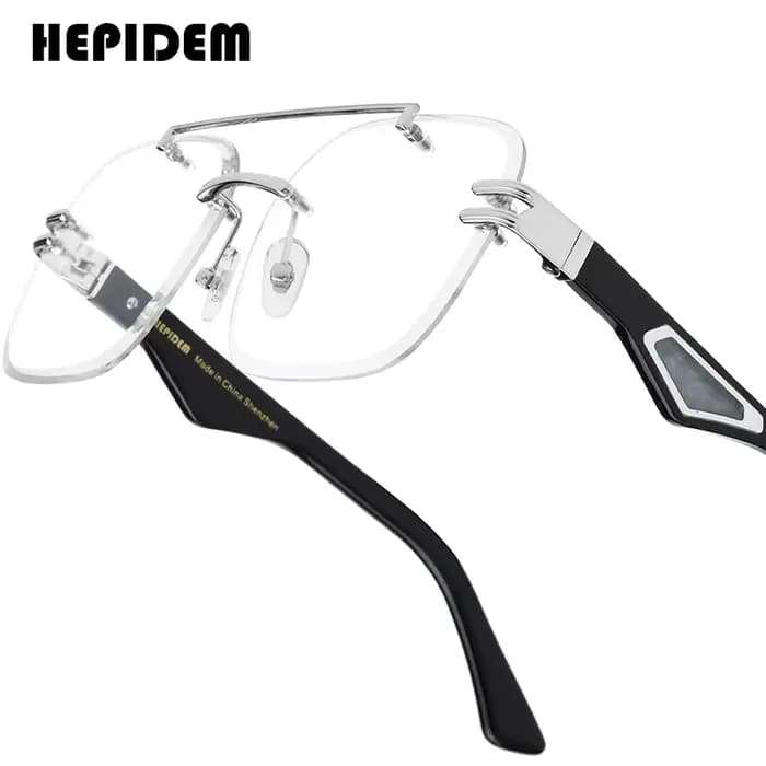 HEPIDEM lunettes en corne de buffle hommes 2025 nouvelle marque de luxe Design sans monture sans cadre grand