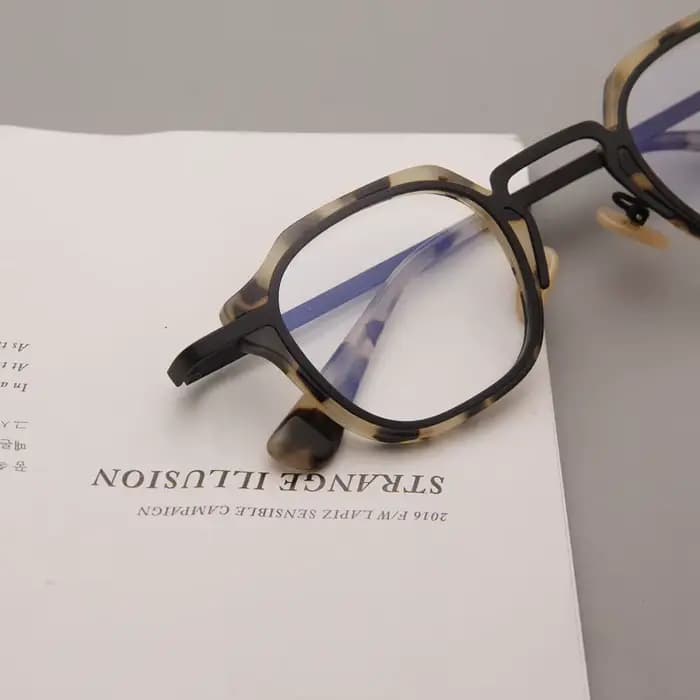 YCFoya Lunettes Rétro Homme Monture Acétate Écaille de Tortue Marque Tendance Style Affaires Femme