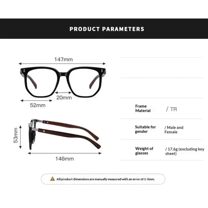 Lunettes neutres pour myopie 0-1.0-1.5-2.0-2.5-3.0-3.5-4.0-4.5-5.0… Monture en métal imitation bois
