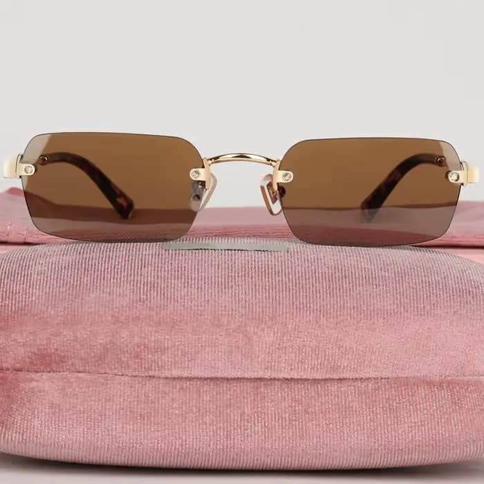 Lunettes de soleil vintage sans monture pour femmes
