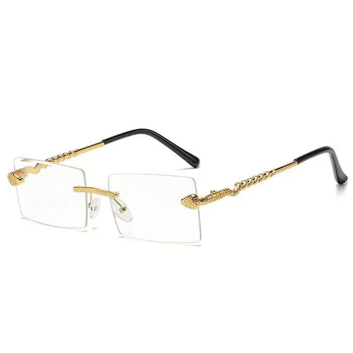 Lunettes de soleil en métal en forme de serpent sans monture