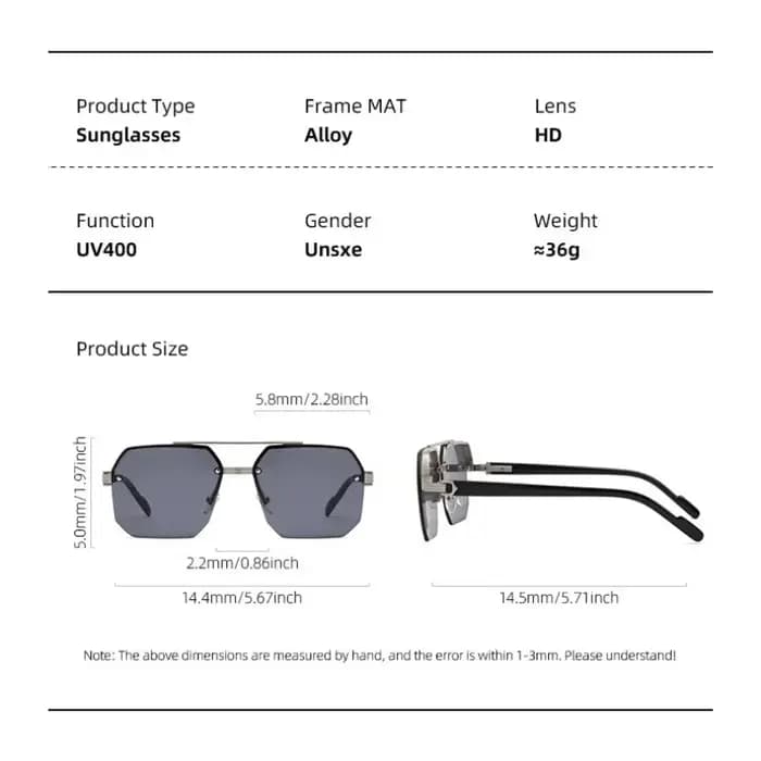 Lunettes de soleil aviateur tendance pour hommes et femmes