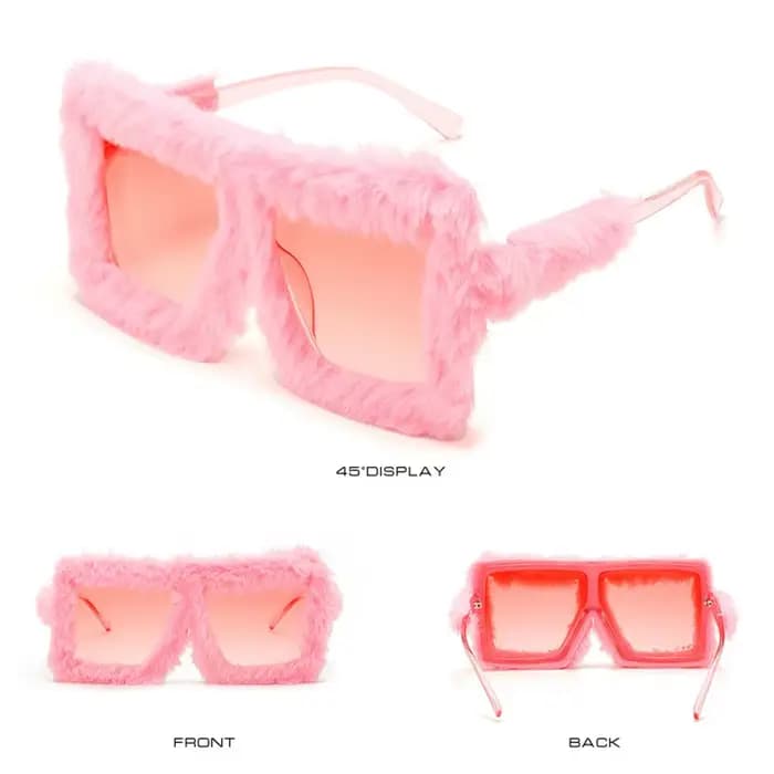 Lunettes de soleil carrées surdimensionnées en velours pour femmes