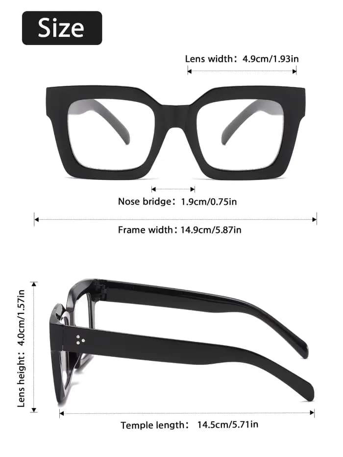 Lunettes rectangulaires à grande monture