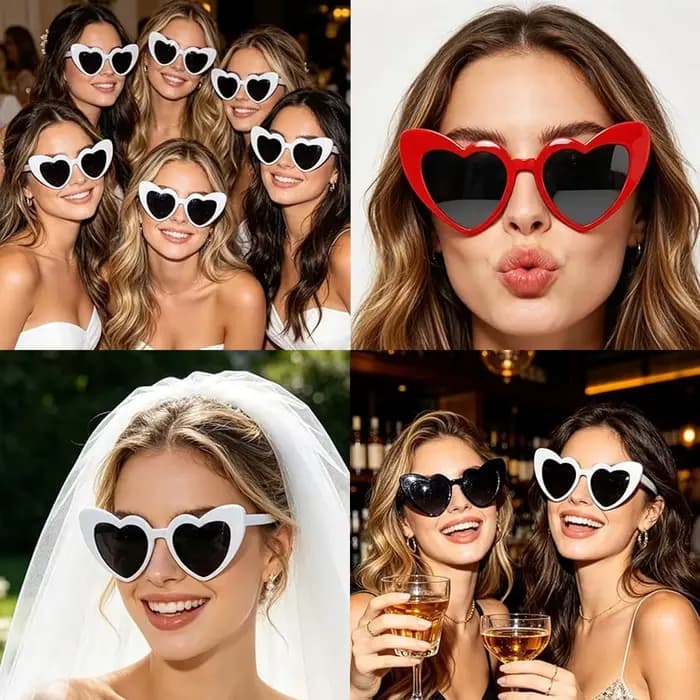 Lunettes de soleil en forme de cœur pour femmes