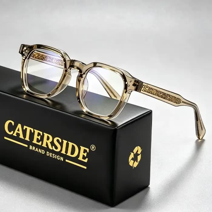 Caterside Nouvelles Lunettes Carrées Plates pour Hommes et Femmes