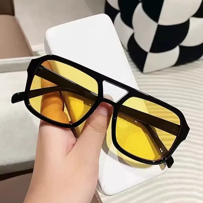 Lunettes de soleil carrées à grande monture pour hommes et femmes
