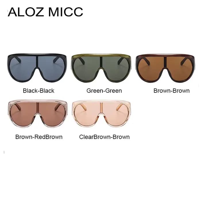 Lunettes de soleil pilote surdimensionnées de luxe unisexe rétro marron nuances UV400 Style Punk conception une pièce pour hommes et femmes