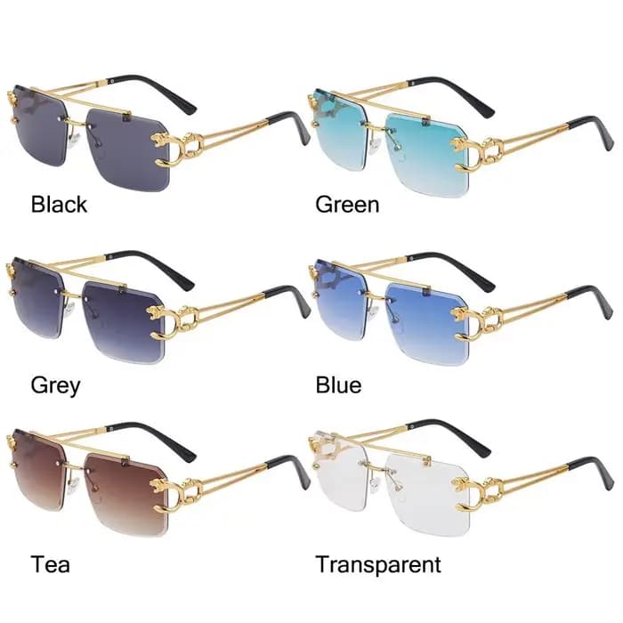 Steampunk – lunettes de soleil carrées sans bords pour hommes et femmes