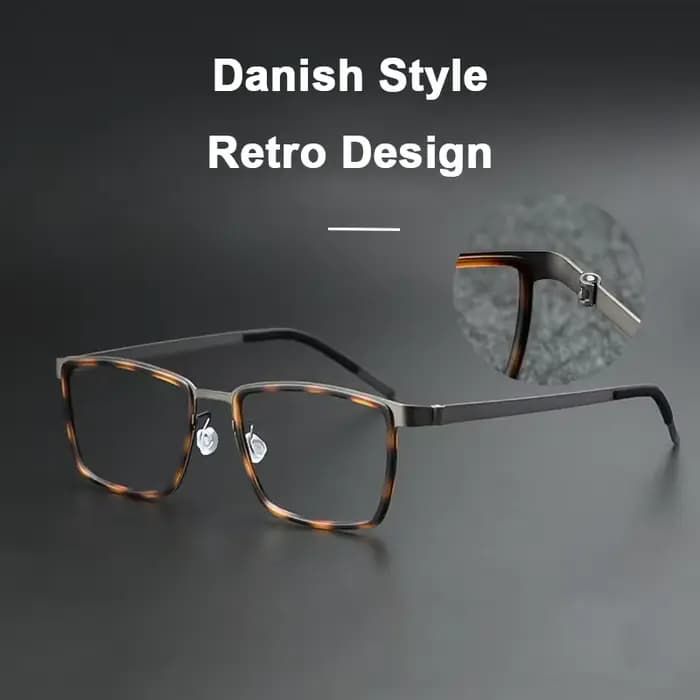 Marque de luxe Design sans vis 150 m de longueur lunettes cadre ultraléger pur titane Rectangle grandes