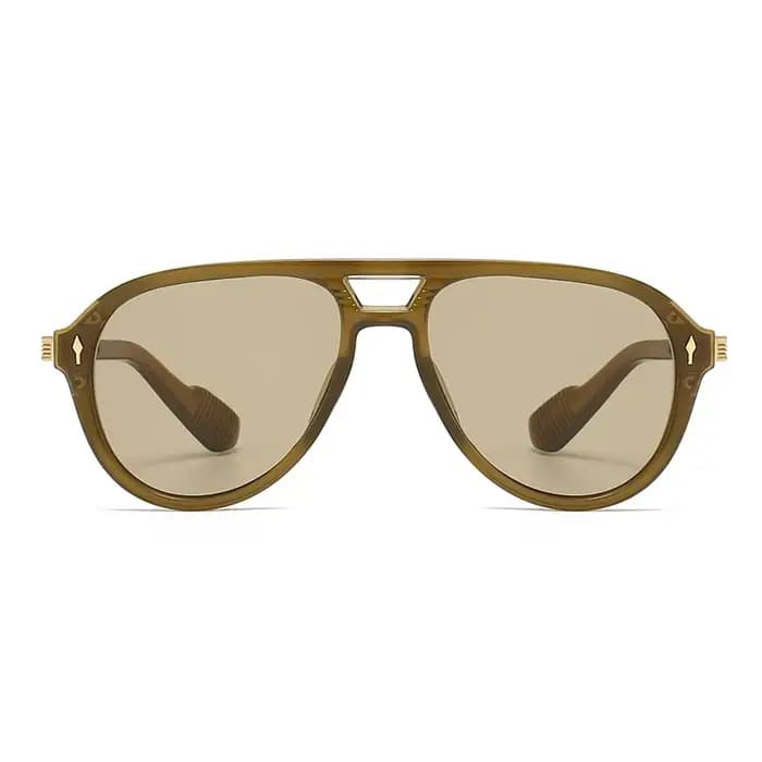 Lunettes de soleil d'aviateur rétro à Double monture carrée pour hommes européens et américains