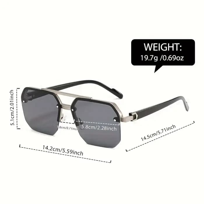 Lunettes de mode tendance pour hommes à double pont et monture carrée