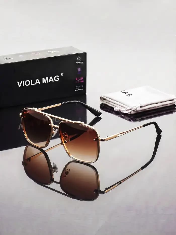 Lunettes de soleil aviateur VIOLA MAG de luxe rétro à double pont