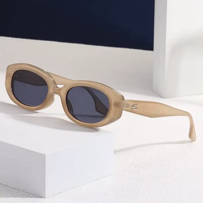 SO & EI Ins populaire mode ovale femmes lunettes de soleil de luxe rétro marque concepteur gelée couleur nuances UV400