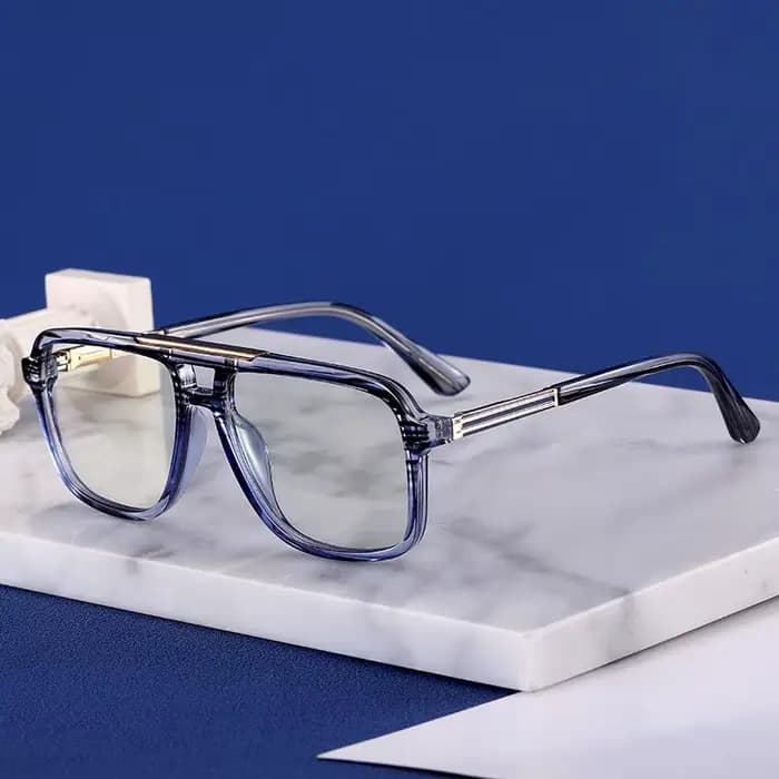 Lunettes de lecture carrées à double pont pour hommes