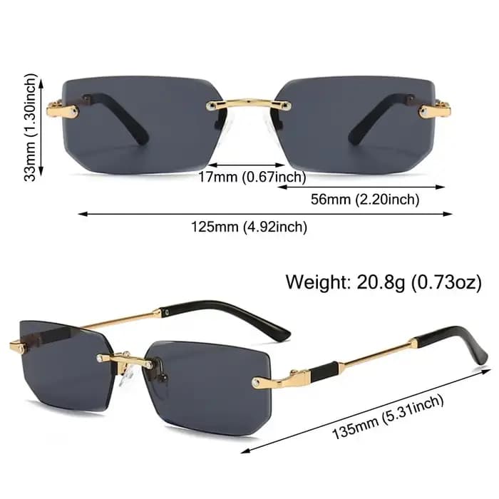 Lunettes de soleil sans monture à la mode pour hommes et femmes