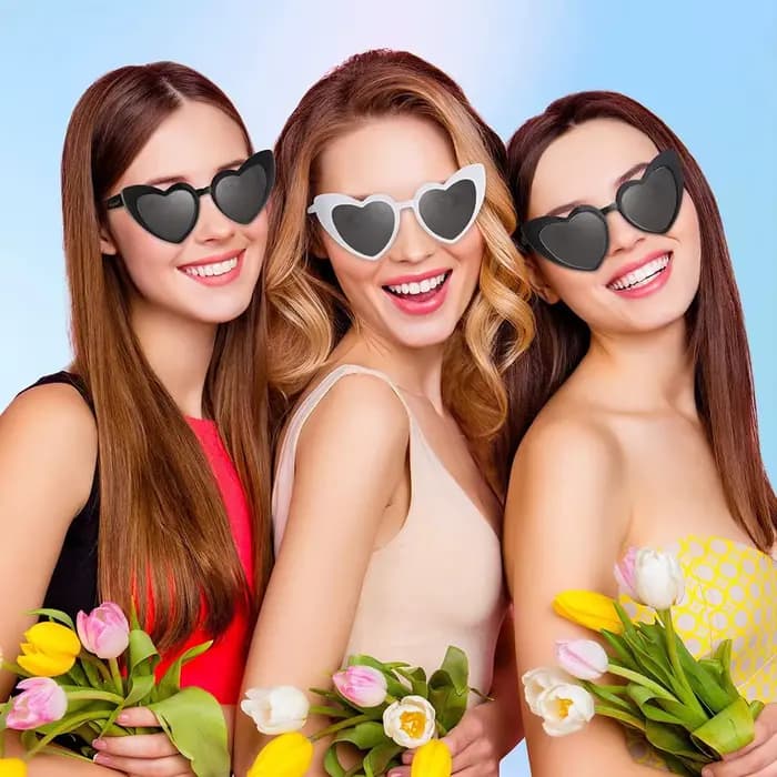 Lunettes de soleil en forme de cœur pour femmes