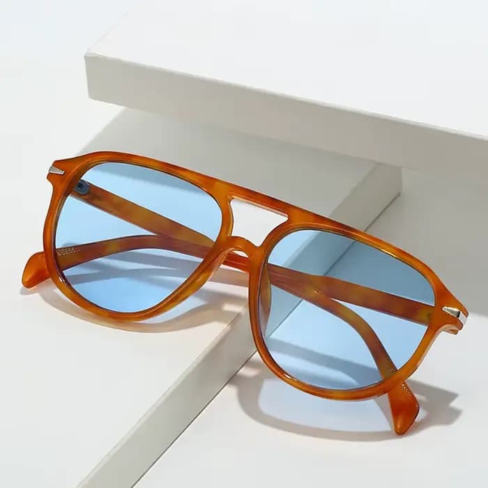 SO & EI rétro Double ponts pilote hommes Rivets lunettes de soleil marque de mode concepteur femmes luxe