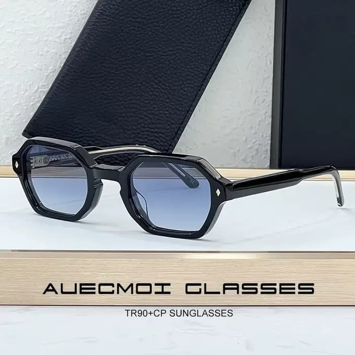 Lunettes de soleil hexagonales vintage pour femmes et hommes