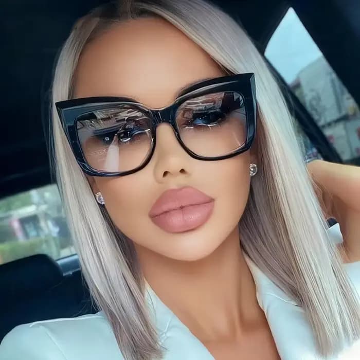 Lunettes de soleil tendance à grande monture œil de chat