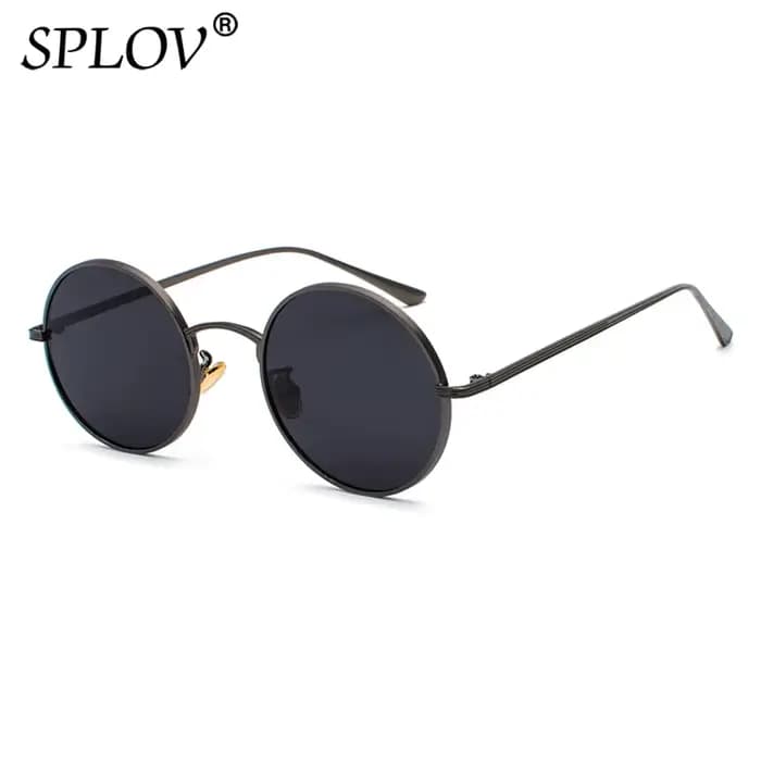 SPLOV rétro Style Punk hommes lunettes de soleil femmes Vintage rond cadre en métal lentille colorée