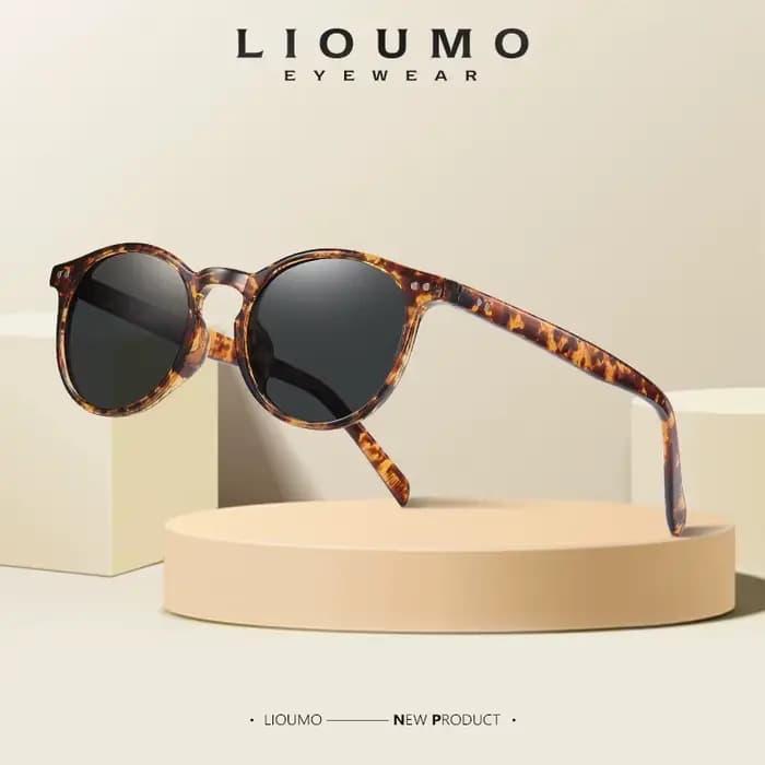 LIOUMO – Lunettes de soleil rondes polarisées pour hommes et femmes