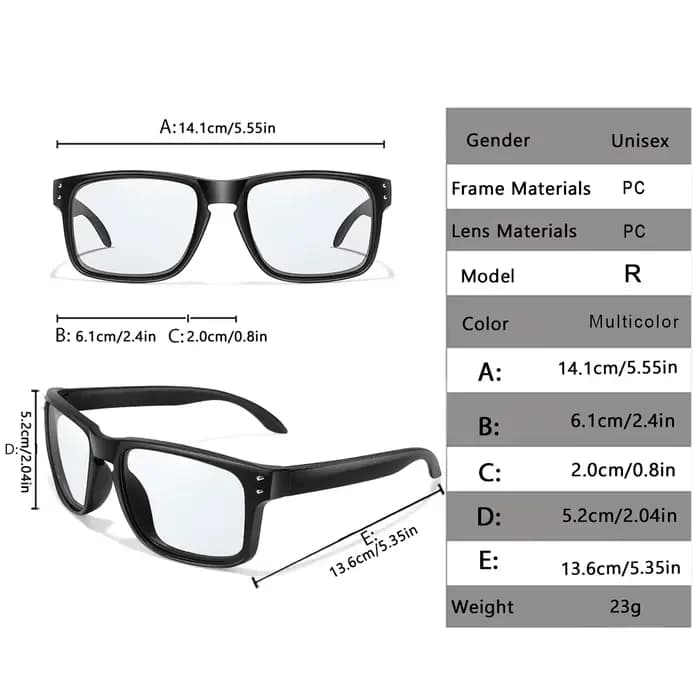 Lunettes de soleil photochromiques simples pour hommes et femmes