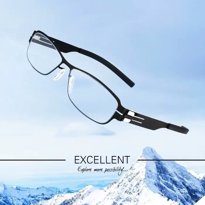 Allemagne marque concepteur sans vis lunettes hommes femmes lunettes optiques légères cadre carré avec lunettes de soleil polarisées à clipser
