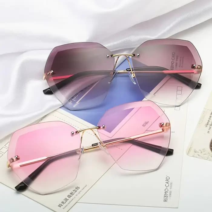 Lunettes de soleil pilote sans bords pour femmes et hommes