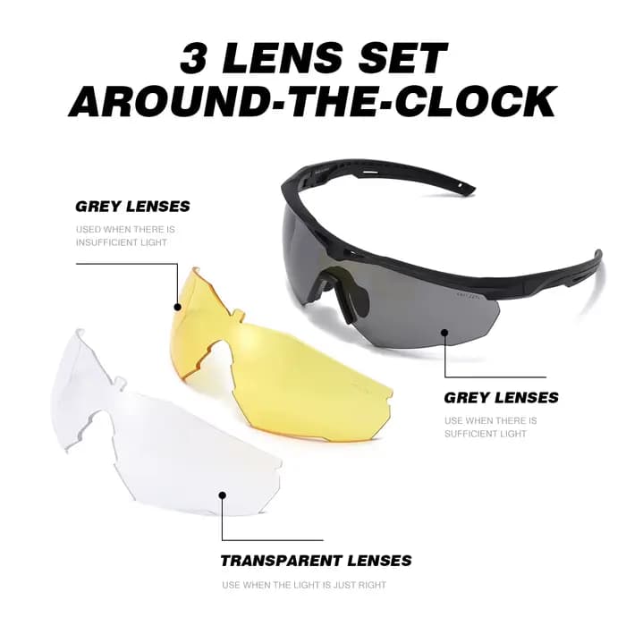 Lunettes tactiques à 3 lentilles CS
